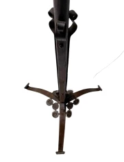 Art Deco Patinated Wrought Iron Floor Lamp, 1930s